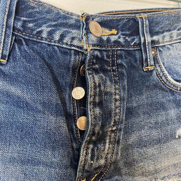 We the Free distressed denim jean shorts size 27 button fly - Picture 5 of 6